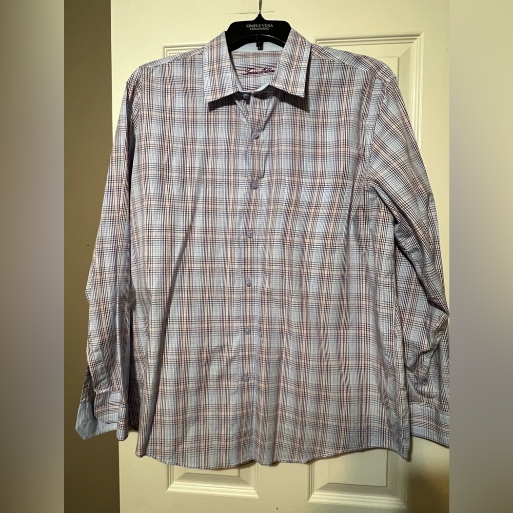 Men’s Tasso Elba button-down shirt multi-color plaid size XL